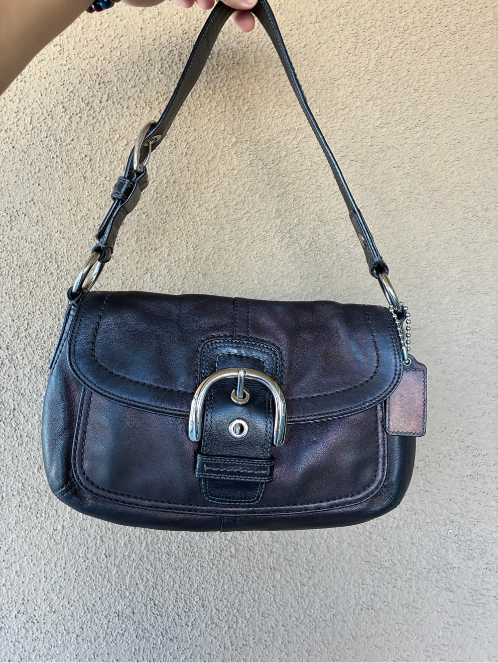 Black Shoulder Bag with Silver Buckle & Hangtag - Picture 11 of 13